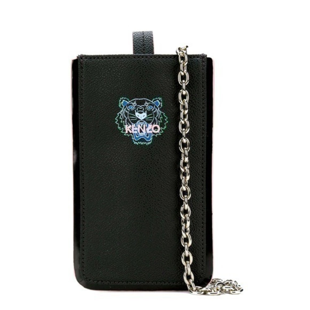KENZO Paris Women's Black Mini Tiger Phone Shoulder Bag pouch gently preloved
